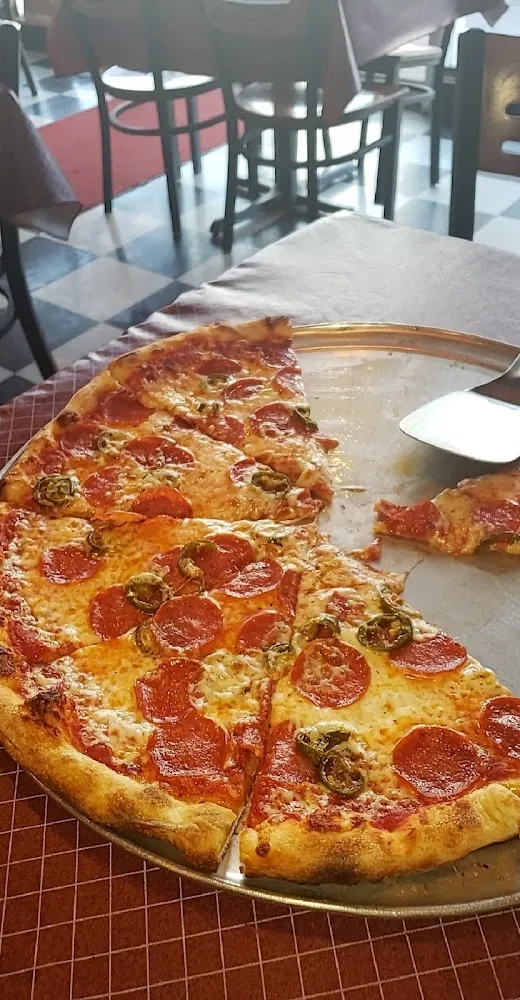 Extra Thin Crust Pizza with Pepperoni and Jalapeños